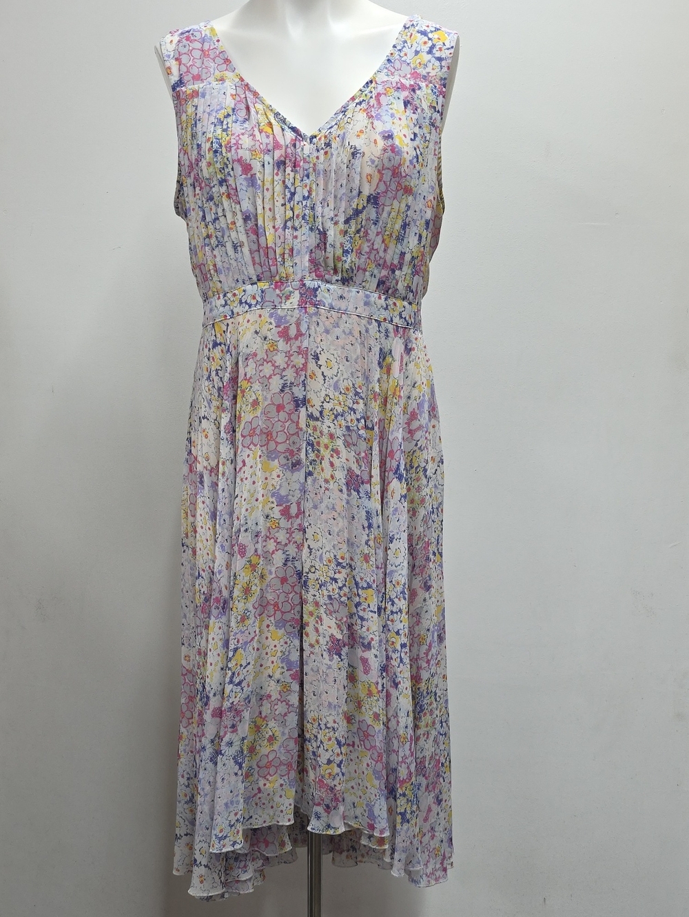 Anthropologie Tracy Reese Evanthe Dress Pleated Floral Women's Size 12